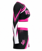 Custom Black Pink Competition Cheer Uniform – Crop Top & Skirt Set for Teams