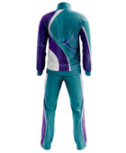 Custom Dance Team Warm-Up Set | Wholesale Dance Studio Jacket and Pants Set | Teal Purple White | Apparels Bridge