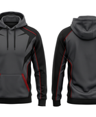 Custom Combat Sports Hoodie – Charcoal Red Gym Teamwear for Wholesale Buyers