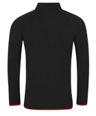 Contrast-Zip Training Sweat Top Black and Red | B2B Low MOQ Personal Trainer Workwear Manufacturer