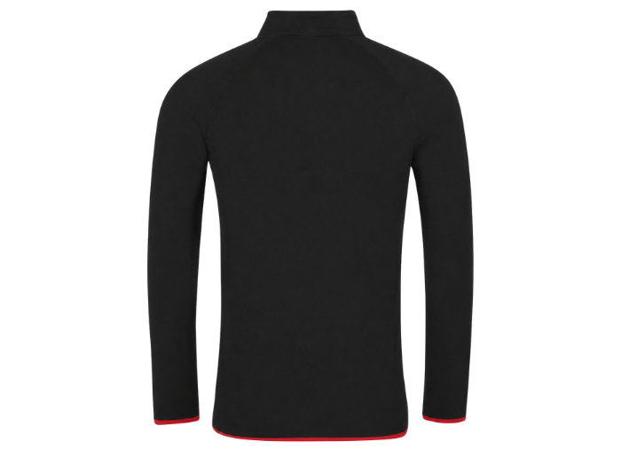 Contrast-Zip Training Sweat Top Black and Red | B2B Low MOQ Personal Trainer Workwear Manufacturer