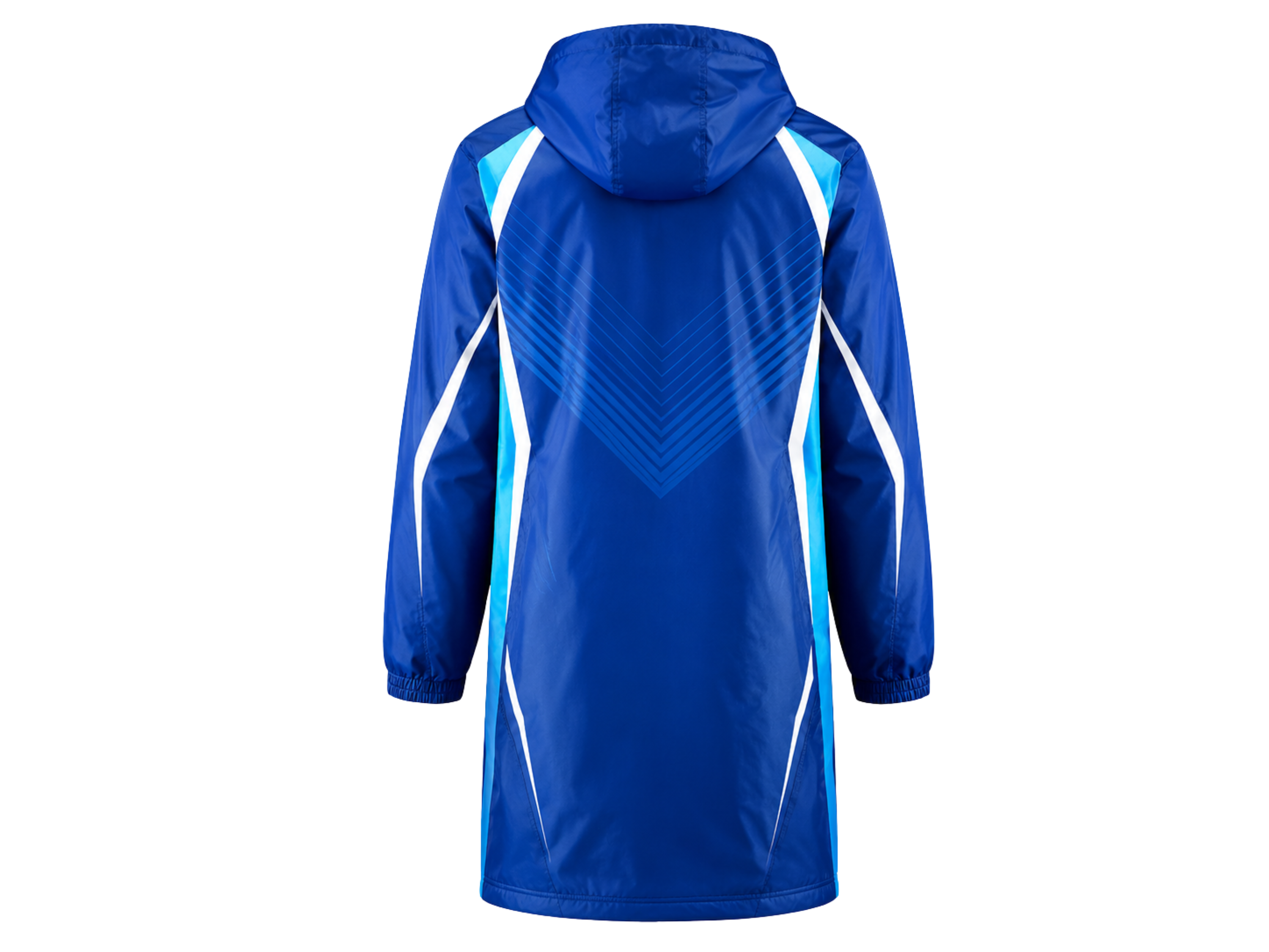 Custom Blue Football Jacket – Hooded Team Bench Coat for Wholesale Clubs