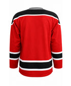 Custom Practice Ice Hockey Jersey – Red Black White Sublimated Team Jersey for Wholesale Orders