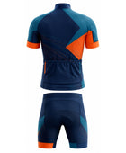 Custom Cycling Uniform – Navy & Orange Team Set, Wholesale, Low MOQ, Bulk Sportswear