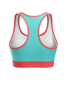 Custom Training and Lifestyle Sports Bra | Wholesale Gym Activewear Sports Bra | Coral Teal White | Apparels Bridge