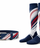 Custom Navy Softball Belt and Socks Set – Wholesale Team Uniform Accessories