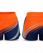 Orange & Navy Training Shorts – Wholesale Performance Lifestyle Shorts, Low MOQ Bulk Activewear