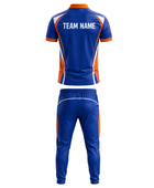 Custom Bowling Uniform – Blue & Orange Team Set, Wholesale, Low MOQ, Bulk Sportswear