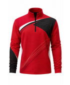Custom Golf Quarter-Zip Pullover | Wholesale Golf Club Midlayer Top | Red Black White | Apparels Bridge