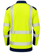 Railway Reflective Long Sleeve Polo Shirt Fluorescent Yellow and Navy | B2B Low MOQ Railway Workwear Manufacturer