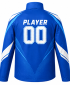 Custom Blue Soccer Jacket | Wholesale Team Warmup Jacket for Clubs Schools and Bulk Orders