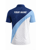 Custom Corporate Golf Polo Shirt | Wholesale Company Golf Uniform | Navy Light Blue White | Apparels Bridge