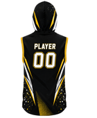 Custom Sleeveless Flag Football Hoodie – Black Gold Team Hoodie