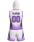 Custom White Purple 7v7 Flag Football Uniform – Hooded Team Set