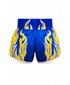 Custom Blue & Yellow Combat Shorts – Team Uniform Wholesale, Low MOQ, Personalized Name & Number