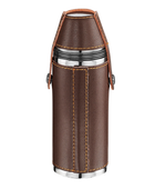 Drink Flask Leather Cover for Hunting with Strap – Brown | B2B Low MOQ