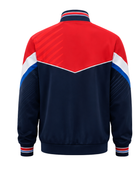 Custom Red Navy Lacrosse Warm-Up Jacket  Wholesale Full-Zip Team Jacket