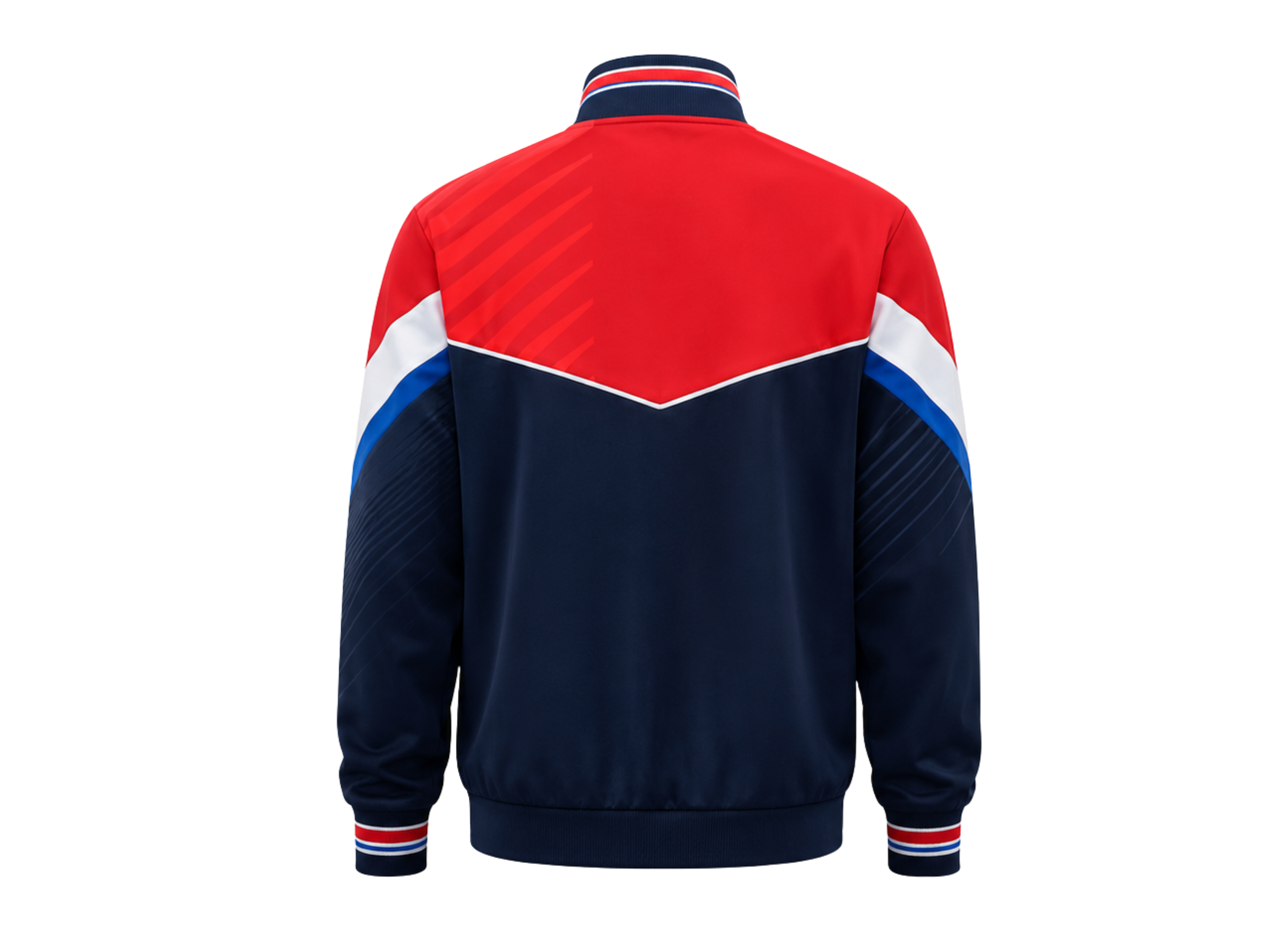 Custom Red Navy Lacrosse Warm-Up Jacket  Wholesale Full-Zip Team Jacket