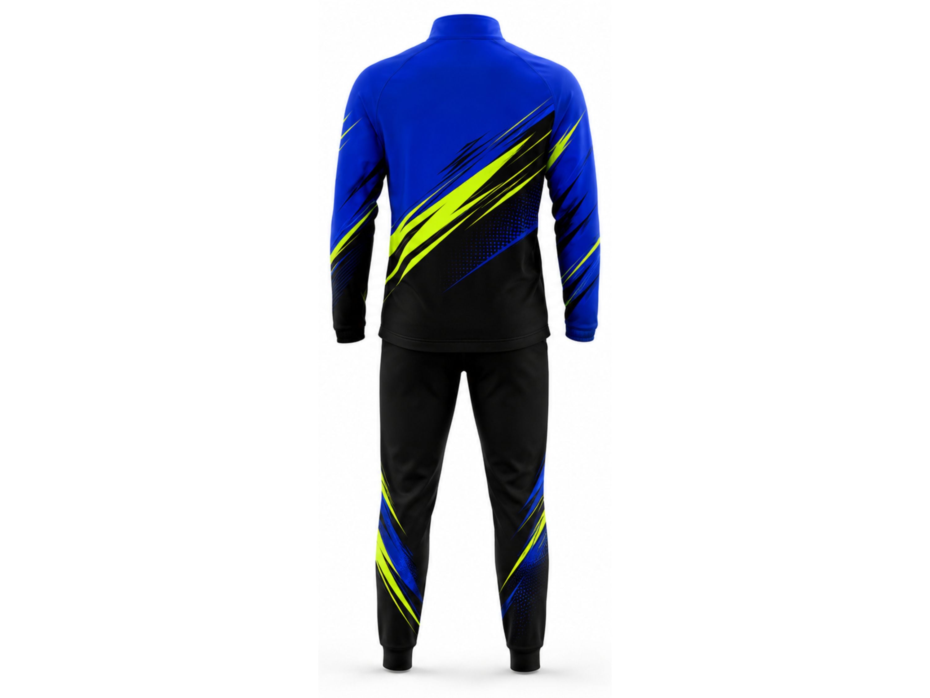 Custom Pickleball Warm-Up Set | Wholesale Pickleball Team Jacket and Pants | Royal Blue Black Lime Green | Apparels Bridge