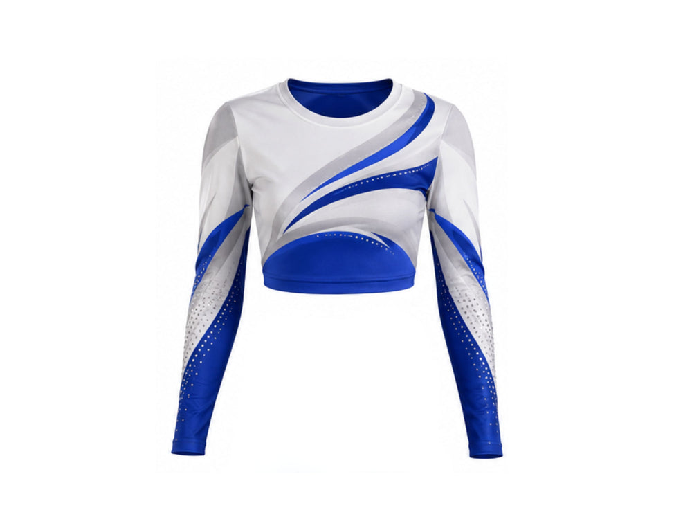 Custom Long Sleeve Team Jersey Crop Top – B2B Low MOQ Wholesale Teamwear front design preview