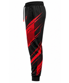 Custom Esports Jogger Pants | Wholesale Gaming Team Joggers | Black Red | Apparels Bridge