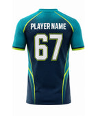 Custom Navy Cricket Shirt – Sublimated Short Sleeve Team Jersey for Wholesale Buyers
