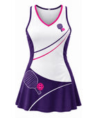Custom Women's Pickleball Dress | Wholesale Pickleball Team Uniform Dress | White Purple Pink | Apparels Bridge