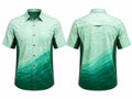Custom Fishing Jersey – Green Gradient Button-Up, Wholesale, Low MOQ, Bulk Sportswear