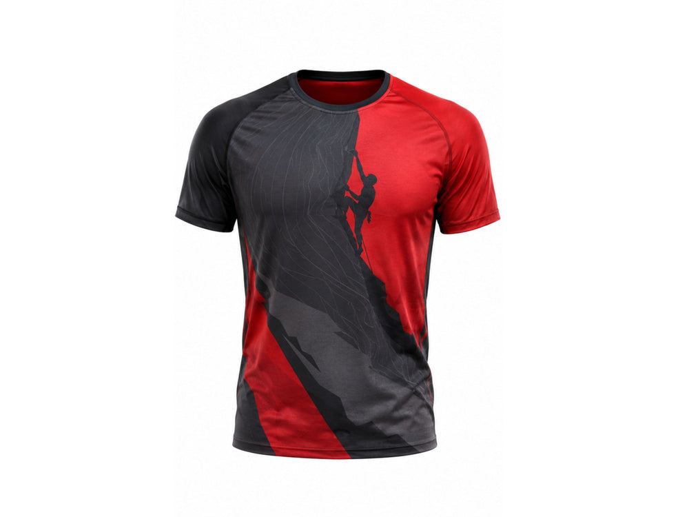Custom Black Red Sublimated Climbing Jersey B2B Wholesale Teamwear front design preview