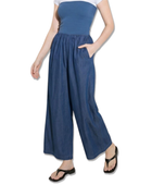 Wholesale Custom Indigo Wide Leg Denim Pants Manufacturer Private Label Palazzo Trousers