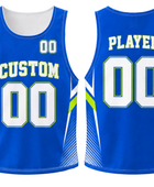 Custom Blue White Reversible Lacrosse Pinnie – Wholesale Team Practice Jersey