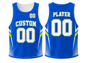 Custom Blue White Reversible Lacrosse Pinnie – Wholesale Team Practice Jersey