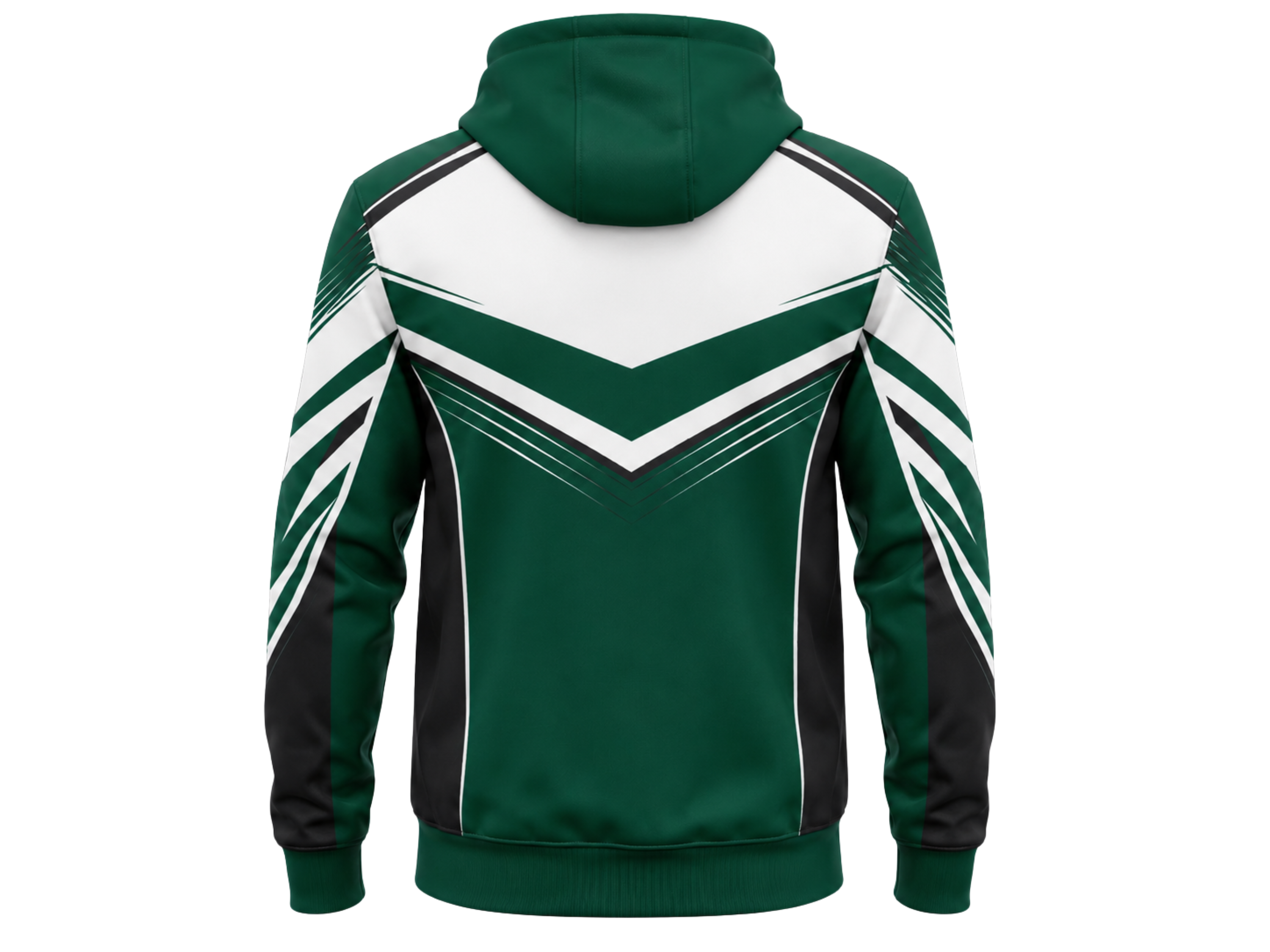 Custom Green White Rugby Hoodie | Wholesale Team Pullover Hoodie for Clubs and Bulk Orders