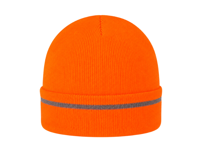 Fluorescent Orange Reflective Work Beanie – Low MOQ Insulated Cold Weather Uniform Hat