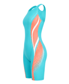 Custom Women One-Piece Team Suit – Turquoise Coral Wholesale Singlet
