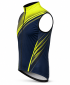 Custom Cycling Gilet Vest | Wholesale Cycling Team Vest | Navy Lime Yellow | Apparels Bridge