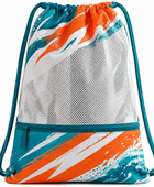 Custom Swim Mesh Drawstring Bag – White Teal Wholesale Team Bag