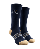 Custom Powerlifting Crew Socks | Wholesale Strength Training Socks | Navy Orange White | Apparels Bridge