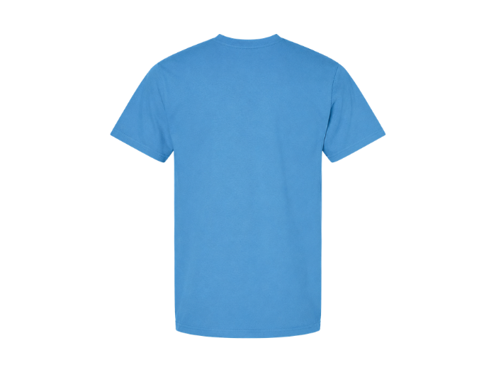 Blue Polyester-Cotton T-Shirt – Relaxed-Fit Workwear Top front design preview