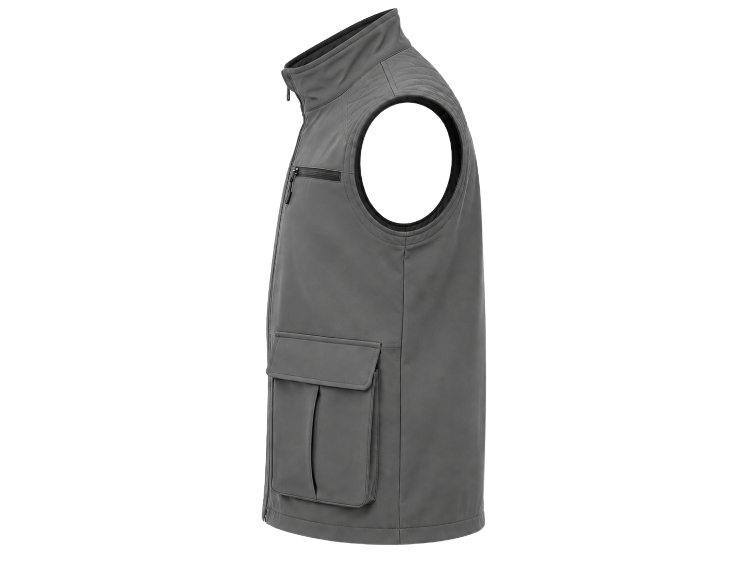 Custom Softshell Sleeveless Grey Hunting Jacket B2B