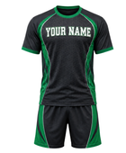 Black & Green Corn Hole Uniform – Bulk Team Jersey & Shorts, Low MOQ, Wholesale Performance Set