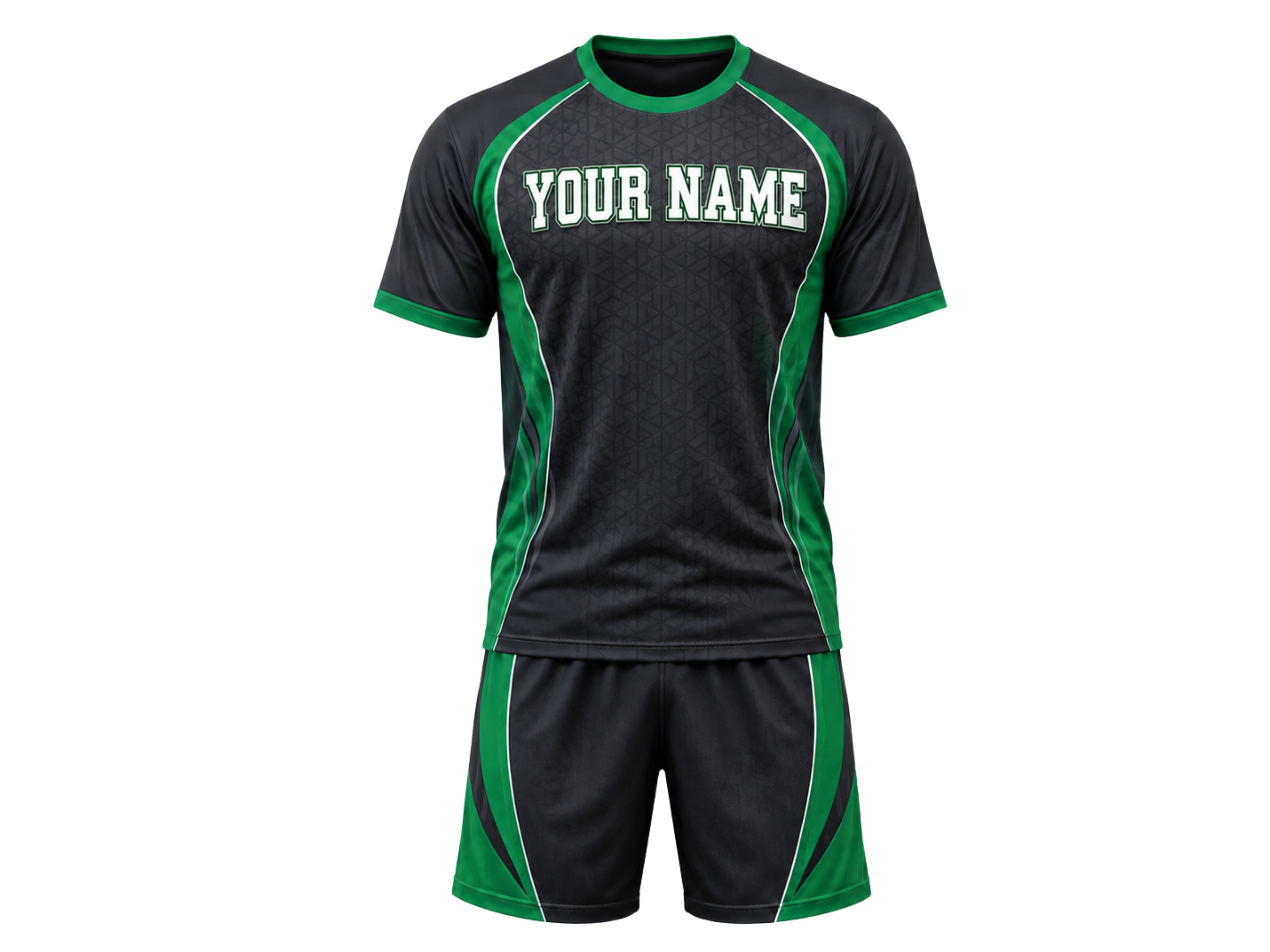 Black & Green Corn Hole Uniform – Bulk Team Jersey & Shorts, Low MOQ, Wholesale Performance Set