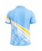 Men’s Light Blue Golf Polo – Geometric Performance Golf Shirt