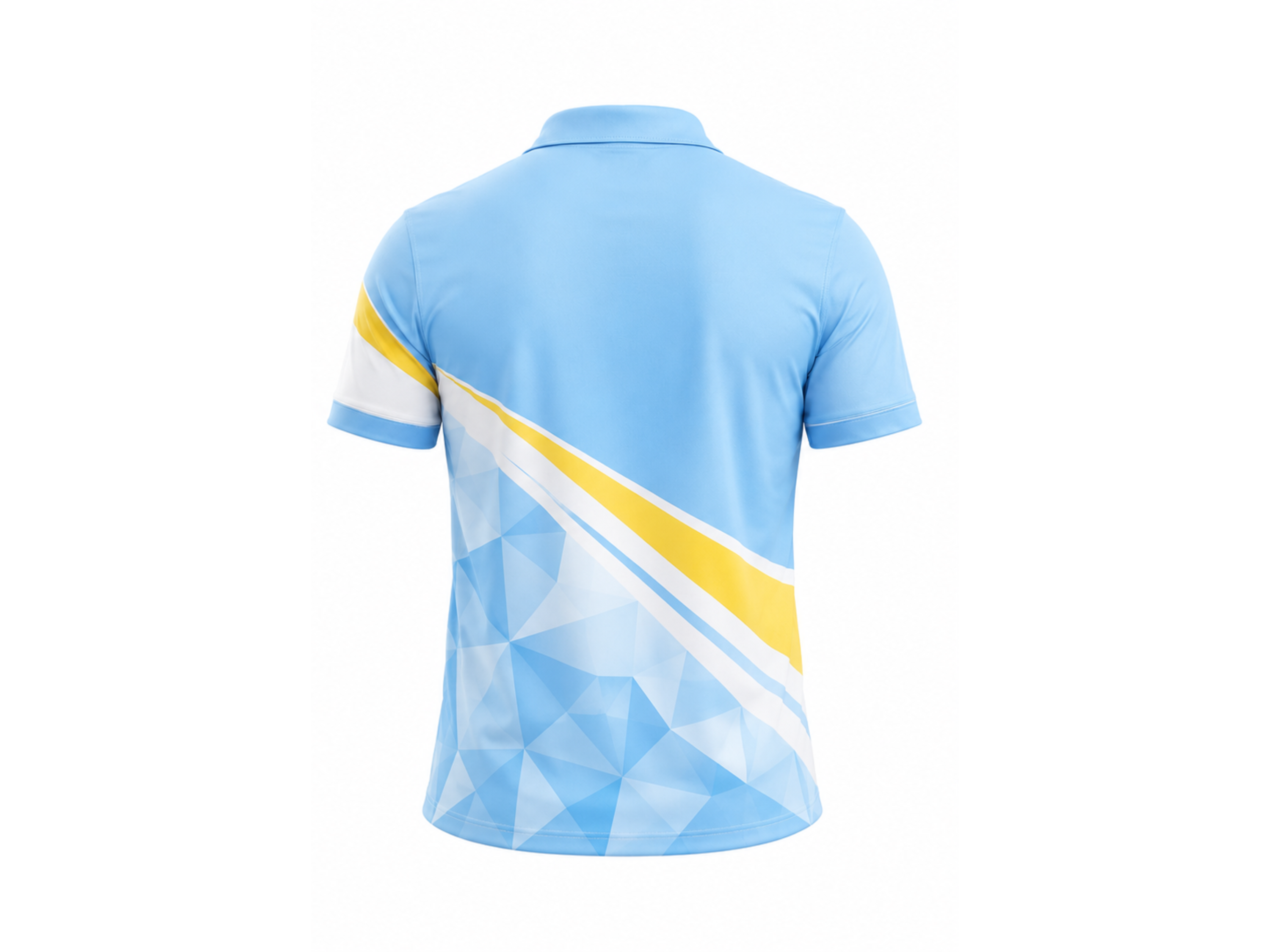Men’s Light Blue Golf Polo – Geometric Performance Golf Shirt