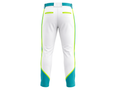Custom White Teal Lime Baseball Pants | Wholesale Team Uniform Pants for Bulk Orders