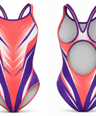 Custom Swim Team Suit – Coral Purple Wholesale Team Swimsuit