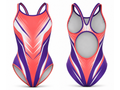 Custom Swim Team Suit – Coral Purple Wholesale Team Swimsuit