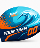 Custom Swim Cap – Turquoise Orange Wholesale Swim Team Cap