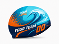 Custom Swim Cap – Turquoise Orange Wholesale Swim Team Cap