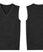 School V-Neck Sweater Vest Charcoal Grey | B2B Low MOQ Wholesale Manufacturer